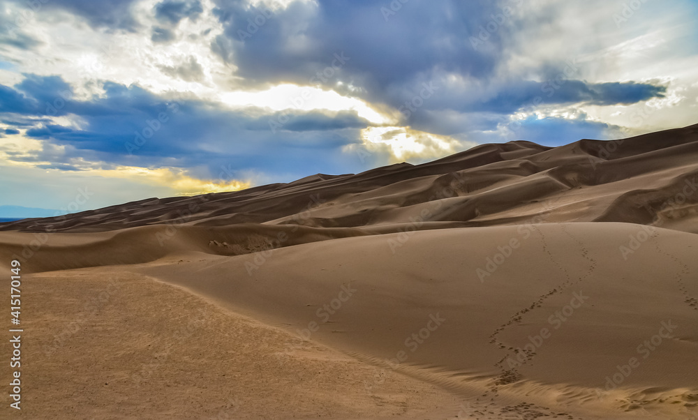 Desert landscape, Great Sand Dunes National Park, Colorado, US