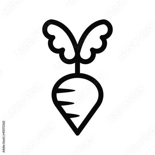 Radish icon vector. vegetables illustration sign. food symbol.
