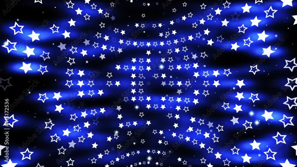 Stars White Neon Flashing Looped Video