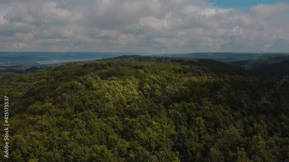 Amazing forest landscape with green trees in cloudy day aerial footage Amazing forest landscape with green trees in cloudy day aerial footage