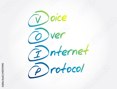 VOIP - Voice over Internet Protocol acronym, technology concept background