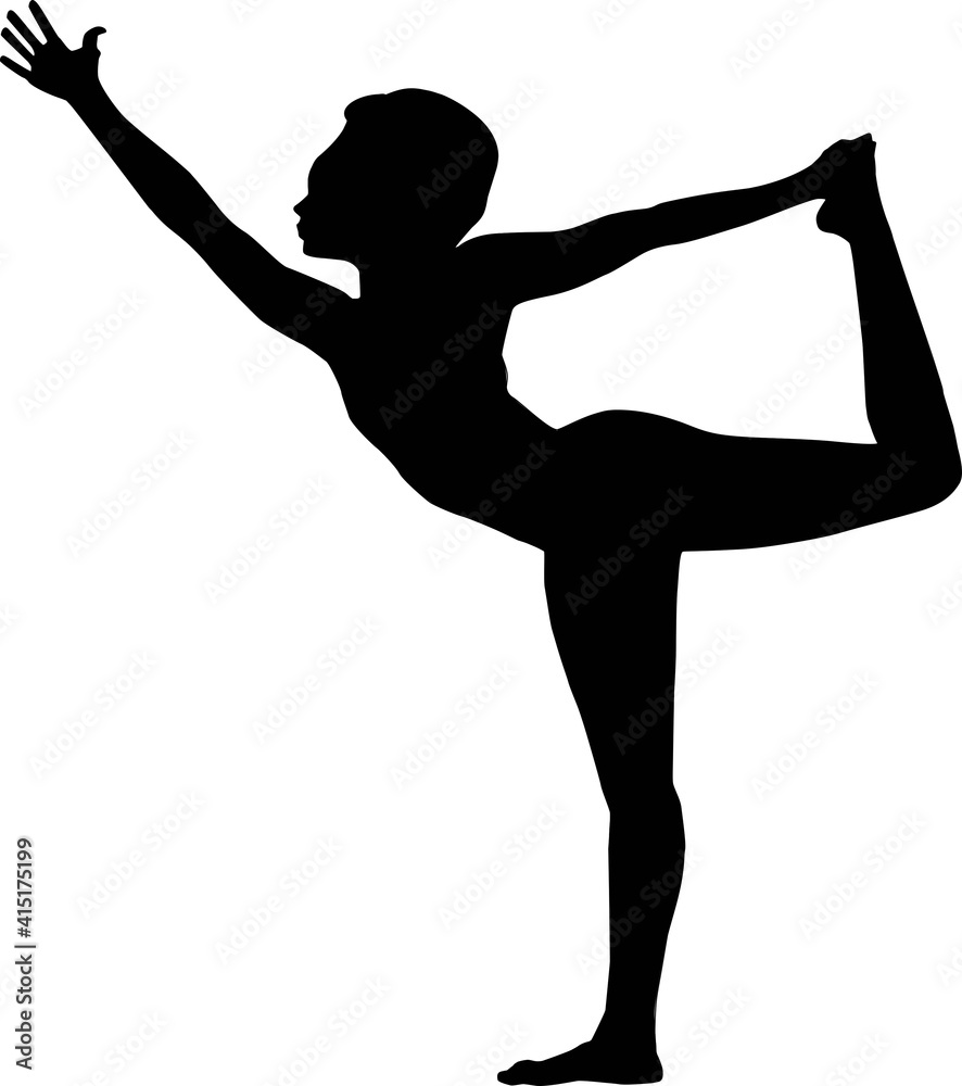 silhouette of a person doing yoga dancers pose silhouette of a person doing yoga dancers pose