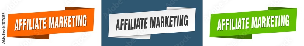 affiliate marketing banner. affiliate marketing ribbon label sign set