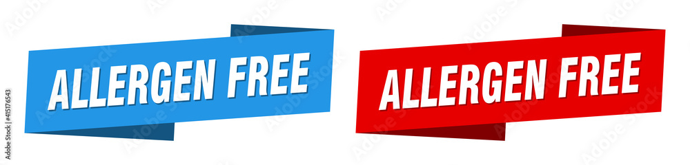 allergen free banner. allergen free ribbon label sign set allergen free banner. allergen free ribbon label sign set