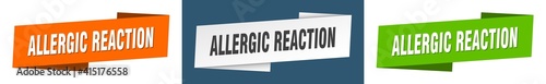 allergic reaction banner. allergic reaction ribbon label sign set