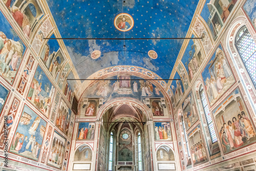 Italy, Padua, Scrovegni Chapel with frescoes painted by Giotto in the 14th century photo