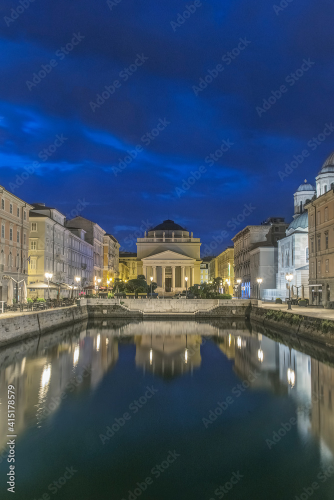 Italy, Trieste, Grand Canal at dawn