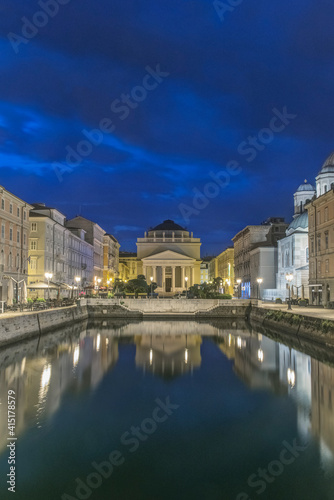Italy, Trieste, Grand Canal at dawn