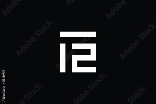 ZF logo letter design on luxury background. FZ logo monogram initials letter concept. ZF icon logo design. FZ elegant and Professional letter icon design on black background. F Z ZF FZ