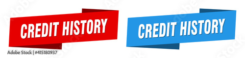 credit history banner. credit history ribbon label sign set