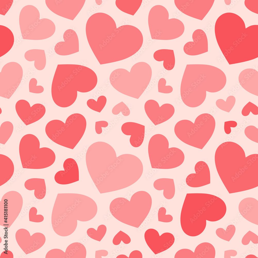 Hearts seamless pattern. Valentines day background. Red and pink colors. Love romantic theme. Vector abstract texture with hearts. Elegant decorative design for decor, fabric, wallpaper, gift paper Hearts seamless pattern. Valentines day background. Red and pink colors. Love romantic theme. Vector abstract texture with hearts. Elegant decorative design for decor, fabric, wallpaper, gift paper