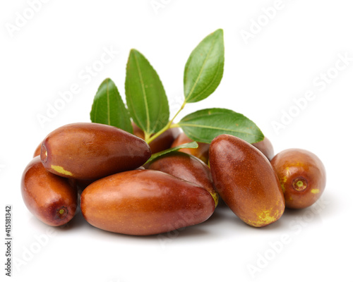 jujube or chinese date on white background