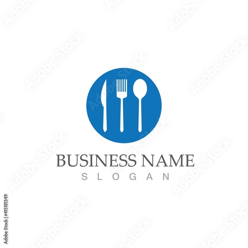 spoon and fork logo and symbol vector image © Jeffricandra30