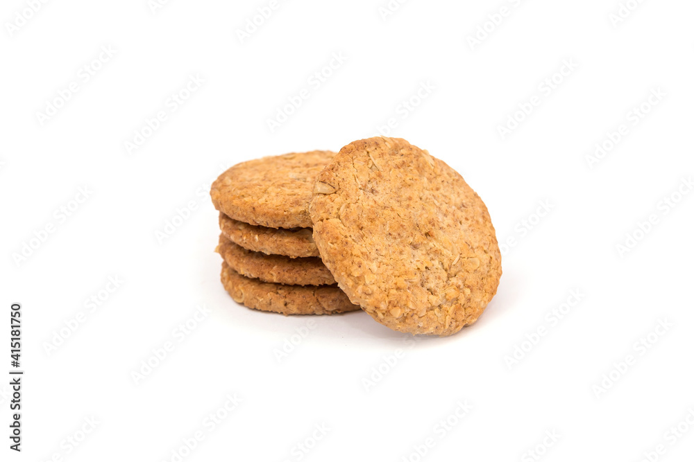 cereal cookies isolated on white background. cereal cookies isolated on white background.