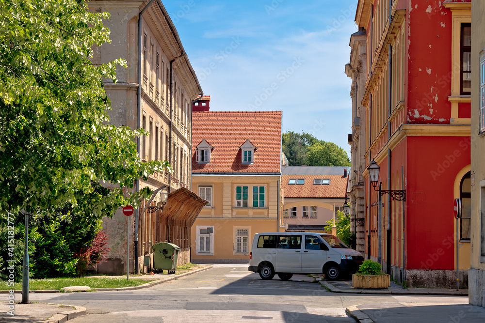 Town of Karlovac colorful street view