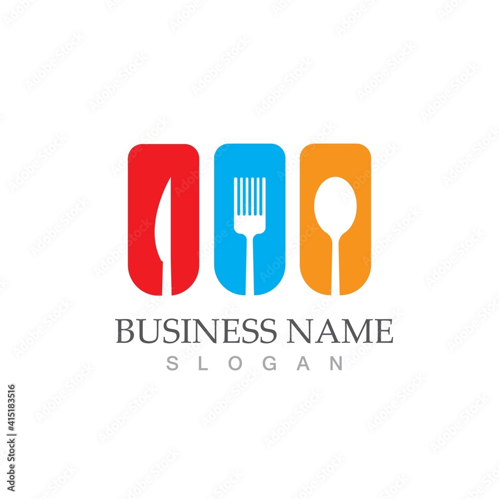 spoon and fork logo and symbol vector image spoon and fork logo and symbol vector image