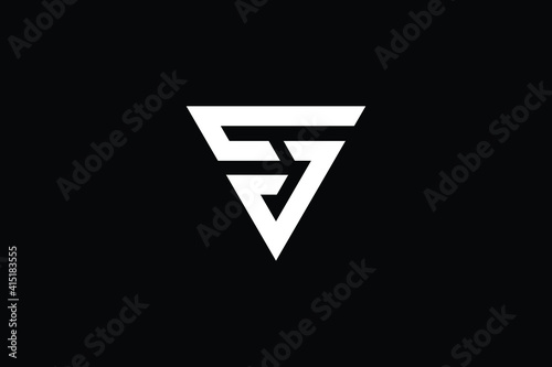 FJ logo letter design on luxury background. JF logo monogram initials letter concept. FJ icon logo design. JF elegant and Professional letter icon design on black background. J F FJ JF