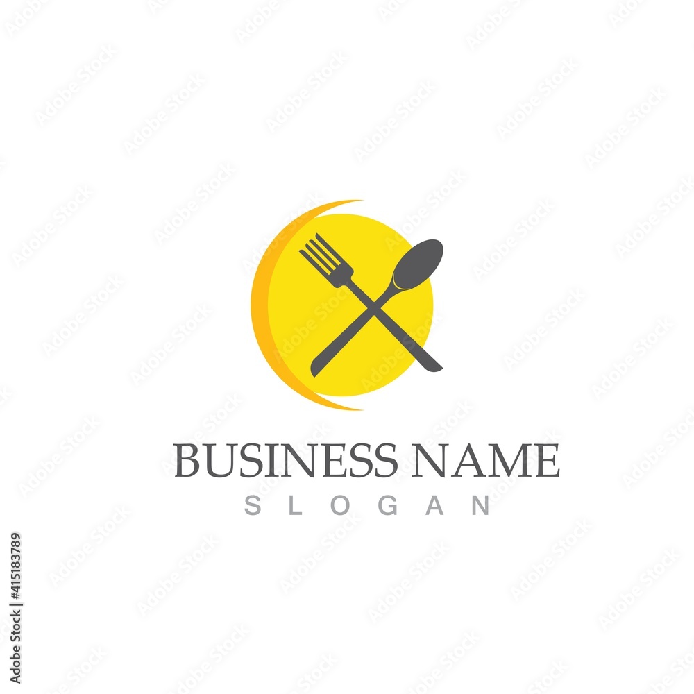 spoon and fork logo and symbol vector image spoon and fork logo and symbol vector image