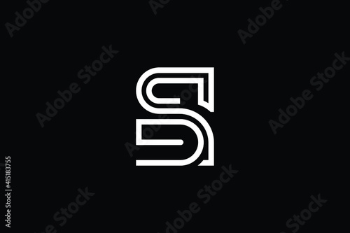 SD logo letter design on luxury background. DS logo monogram initials letter concept. SD icon logo design. DS elegant and Professional letter icon design on black background. D S SD DS