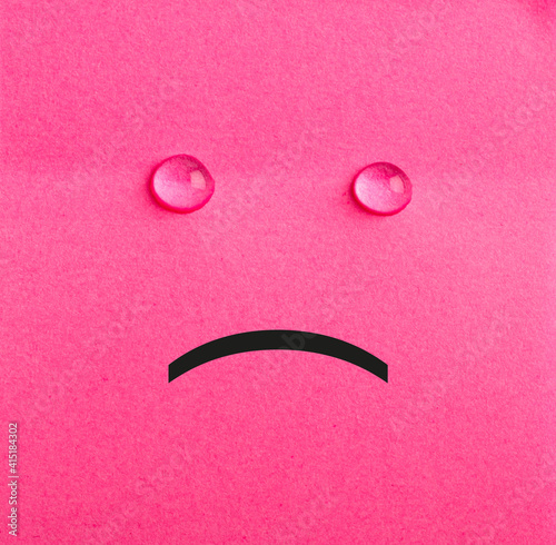 Obraz na plátně Unhappy sticky note. Pink paper.