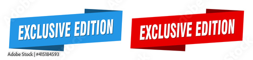 exclusive edition banner. exclusive edition ribbon label sign set