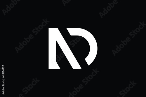 DN logo letter design on luxury background. ND logo monogram initials letter concept. DN icon logo design. ND elegant and Professional letter icon design on black background. D N ND DN photo