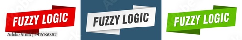 fuzzy logic banner. fuzzy logic ribbon label sign set