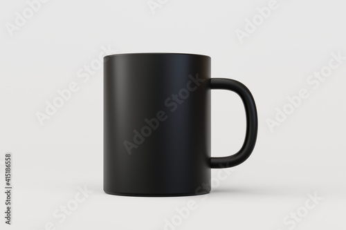 Photography Black coffee cup or empty mug for drink isolated on white background with blank ceramic porcelain mockup template