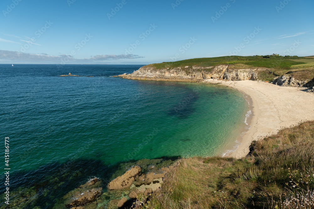 Coast near Pointe de Corsen on a sunny day in summer Coast near Pointe de Corsen on a sunny day in summer