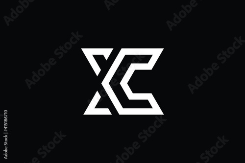 XC logo letter design on luxury background. CX logo monogram initials letter concept. XC icon logo design. CX elegant and Professional letter icon design on black background. C X XC CX photo