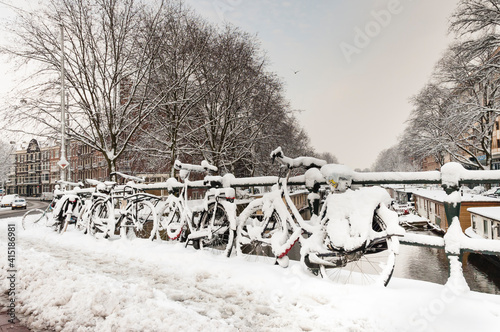Canvas Print Amsterdam in de winter, Amsterdam in winter