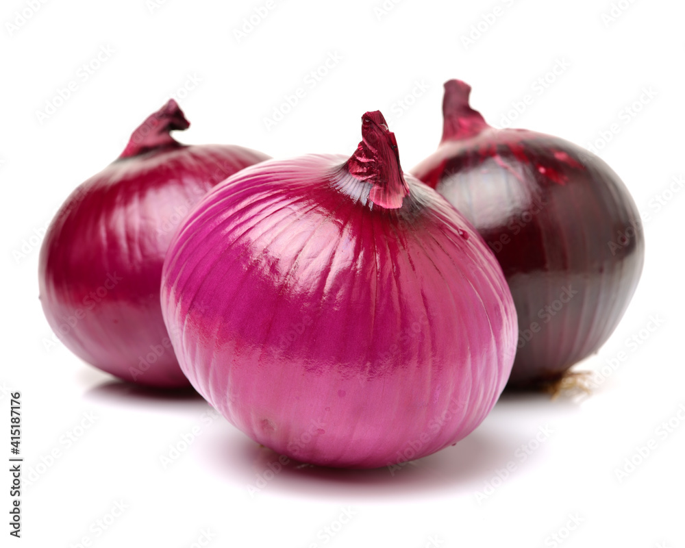 red onion isolated on white background