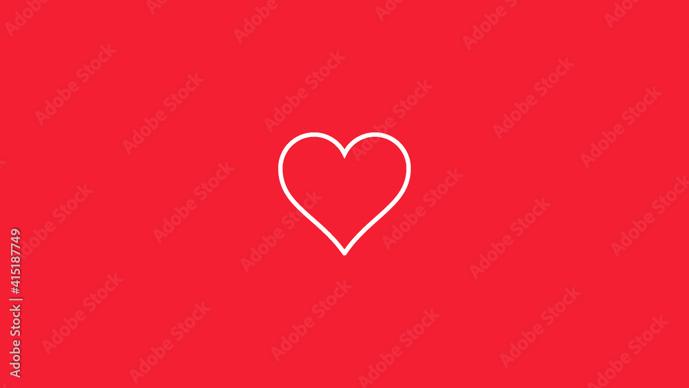 Heart in red background