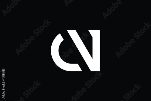 CN logo letter design on luxury background. NC logo monogram initials letter concept. CN icon logo design. NC elegant and Professional letter icon design on black background. N C CN NC