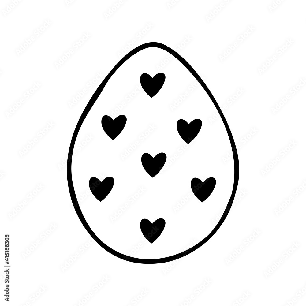 Obraz premium Easter egg doodle illustration isolated on white background.