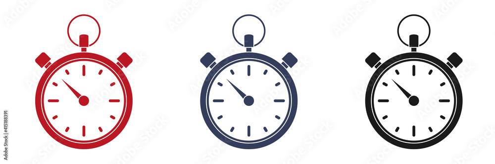 Set of stopwatch icon on a white background. Illustration Set of stopwatch icon on a white background. Illustration