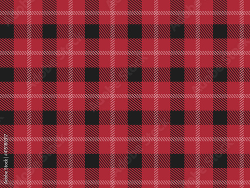 Red check plaid  pattern.  Vector black and red plaid check pattern.  Tartan plaid pattern.  Scottish pattern. 
