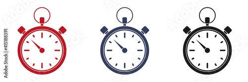 Set of stopwatch icon on a white background. Illustration