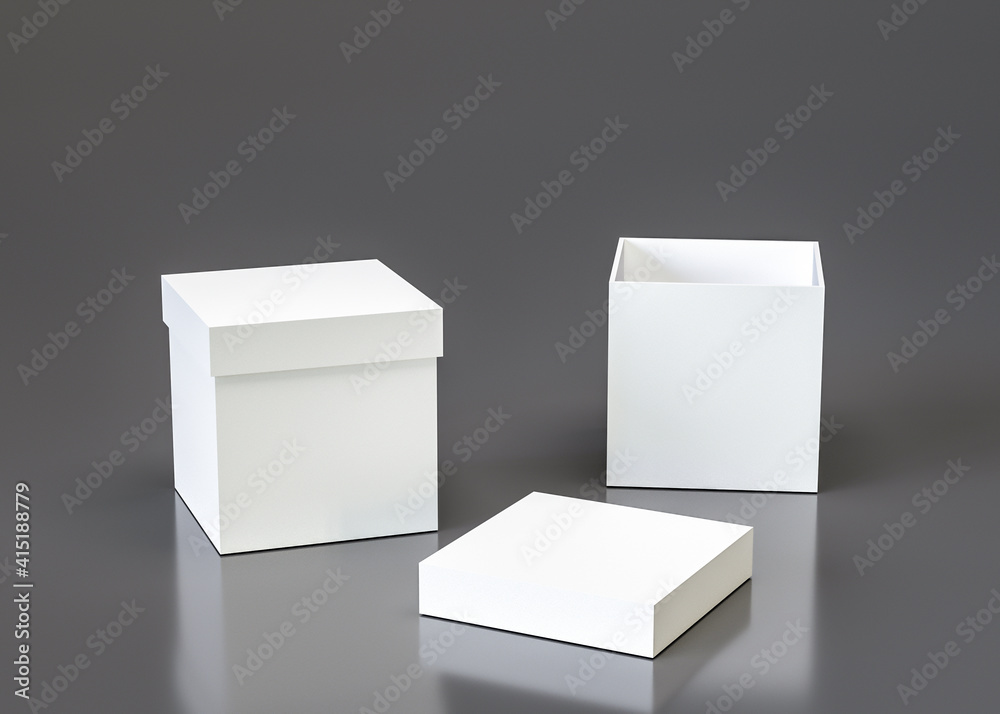 Empty box White blank cardboard .box mock up template, 3d rendering. Empty box White blank cardboard .box mock up template, 3d rendering.