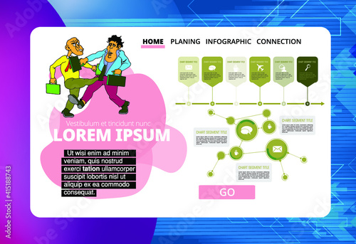 Business concept for internet banners, social media banners, headers of websites, vector illustration 