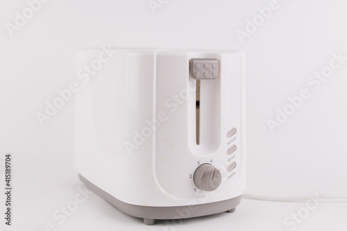 kitchen white bread toaster on white background