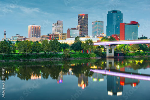 Little Rock, Arkansas, USA skyline on the River photo