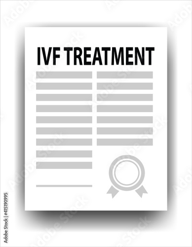ivf treatment papers, vector illustration  photo