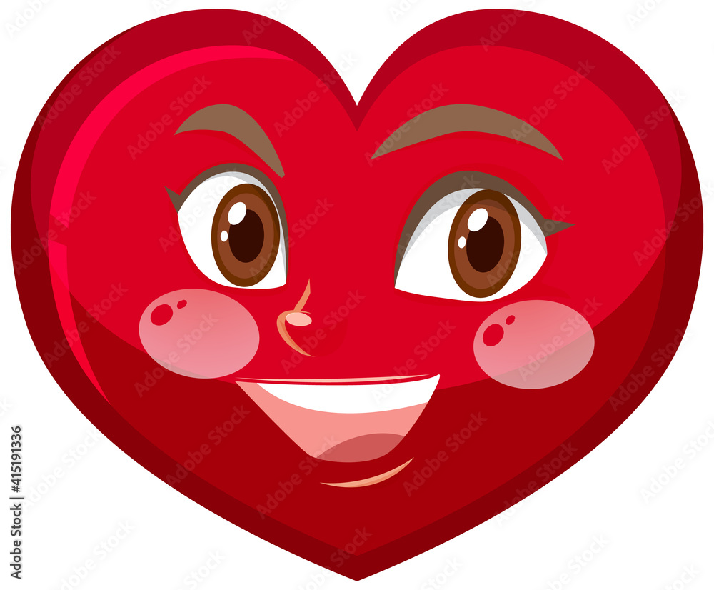 Obraz premium Heart cartoon character with facial expression