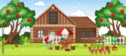 Countryside rural house landscape