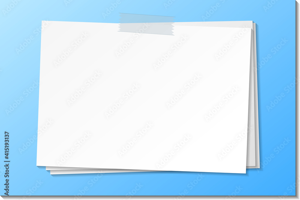 Empty paper note template stick with tape Empty paper note template stick with tape