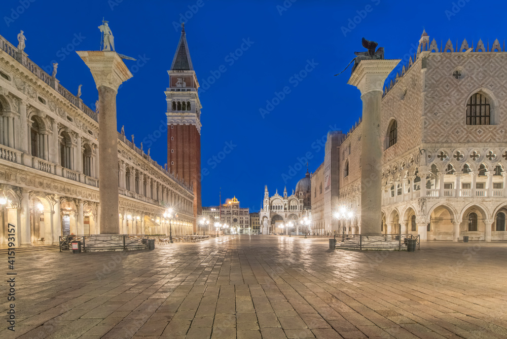 Italy, Venice. San Marco Piazza at dawn