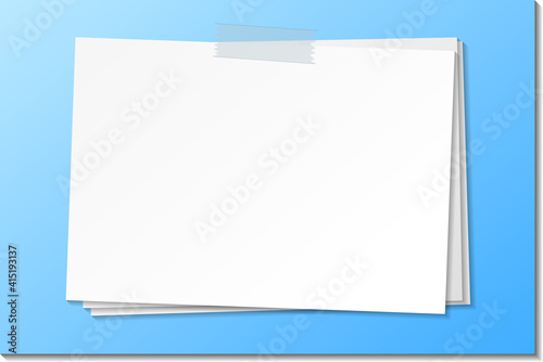 Empty paper note template stick with tape