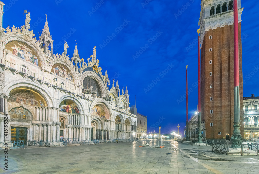 Italy, Venice. St. Mark's Basilica built in the 11th century at dawn
