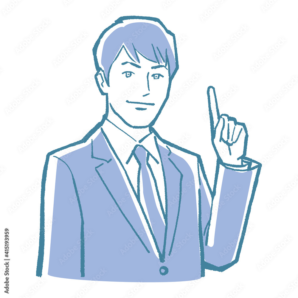 Illustration of the upper body of a young male businessman. A pop and comical pattern. Illustration of the upper body of a young male businessman. A pop and comical pattern.